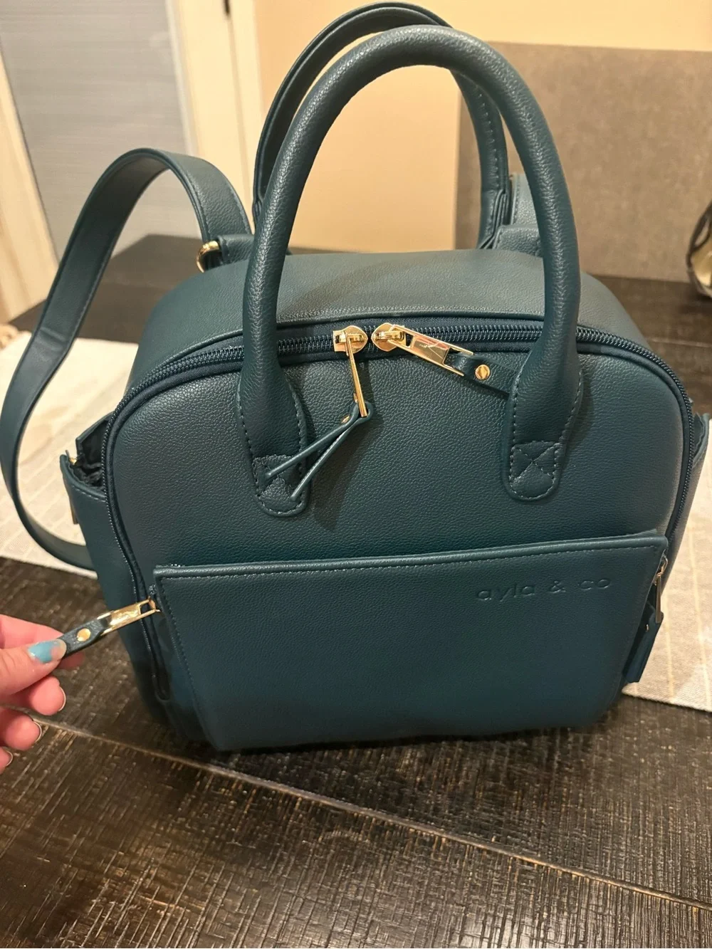 Ayla & Co. Mini Convertible Diaper Bag in Peacock
